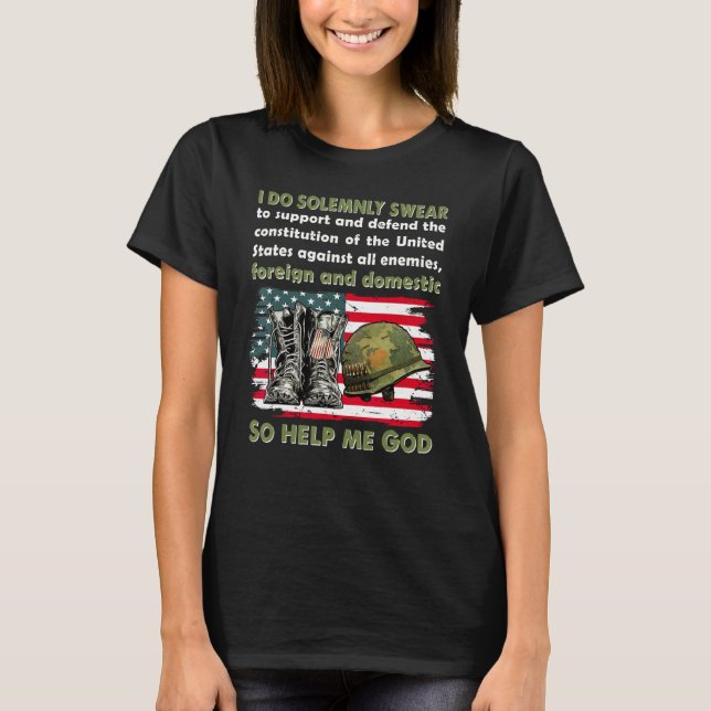 Camiseta I Do Solemnly Swear So Help Me God American Flag V (Frente)