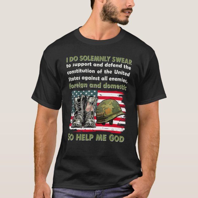 Camiseta I Do Solemnly Swear So Help Me God American Flag V (Frente)