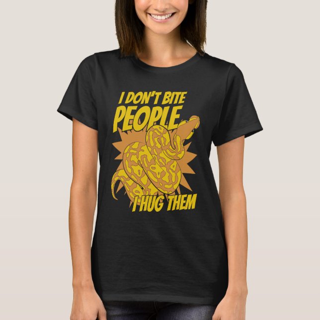 Camiseta I Don't Bite People I Hug Them Pythonidae Banana B (Frente)