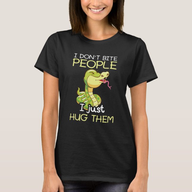 Camiseta I Don't Bite People I Just Hug Them Snake   Ball P (Frente)