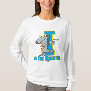 Camiseta I é para iguana letra abc desenho animado