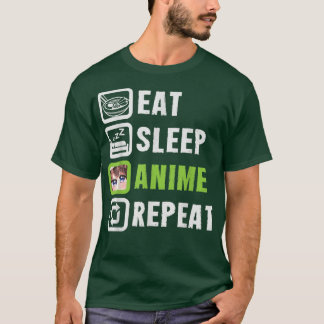 Camiseta I Eat and Sleep Watch Anime Repeat, Ramen Kawaii 