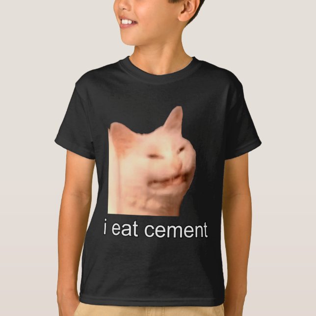 Camiseta I Eat Cement Cursed Cat Funny Oddly Specific Meme  (Frente)