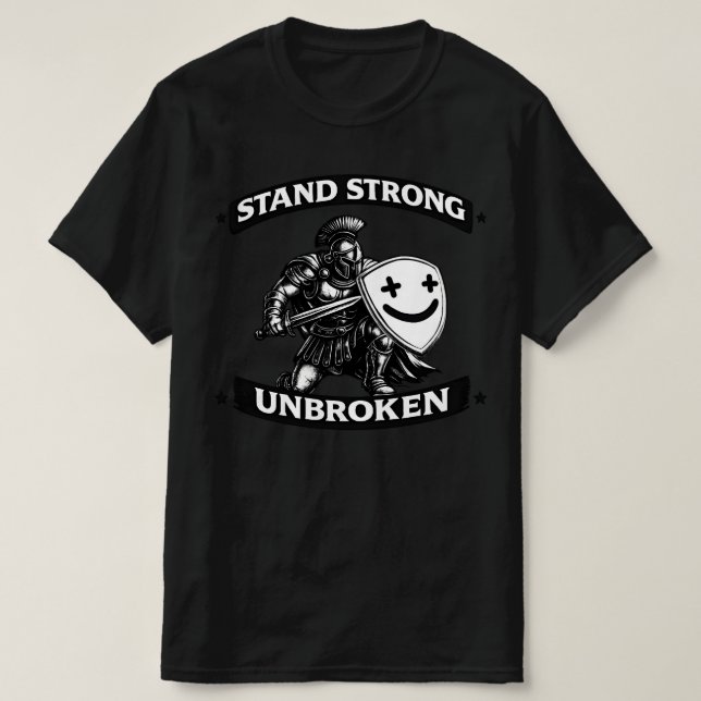 Camiseta I face life's difficulties with a warrior's smile. (Frente do Design)