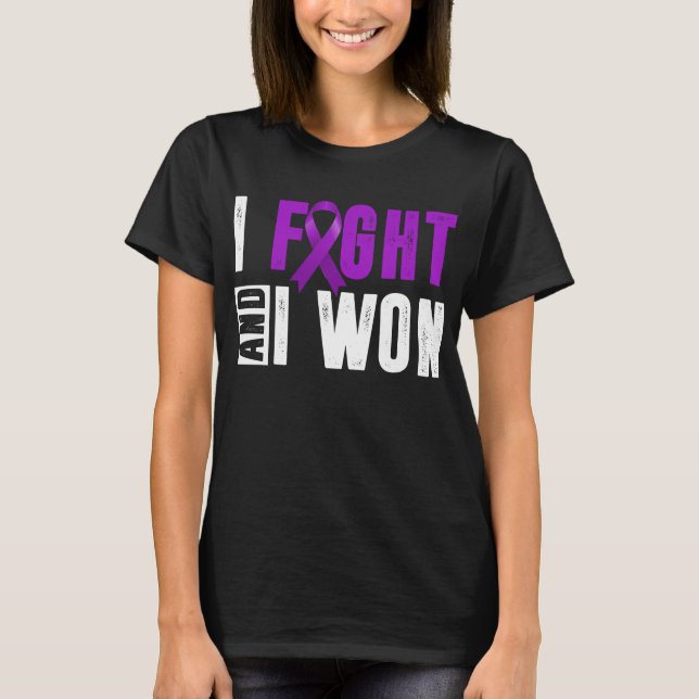 Camiseta i fight and i won pancreatic cancer warrior (Frente)