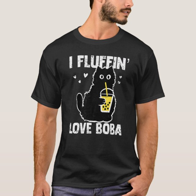 Camiseta I Fluffinu2019 Ama Boba Funny Cat Bubble Tea Wome (Frente)