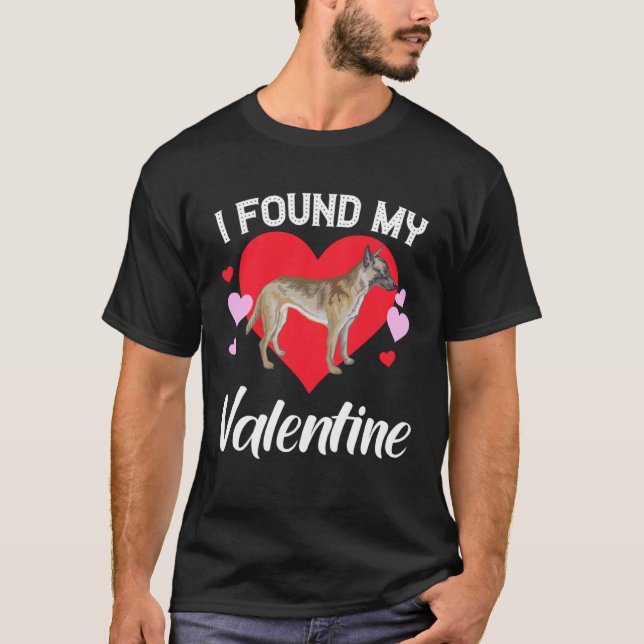 Camiseta I Found My Valentine  Belgian Malinois Dog (Frente)