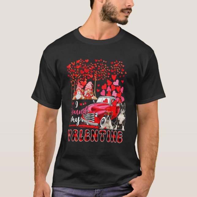 Camiseta I Found Valentine Two Cute Boston Terriers Couple  (Frente)