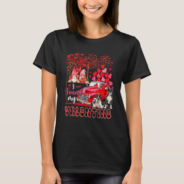Camiseta I Found Valentine Two Cute Boston Terriers Couple  (Frente)