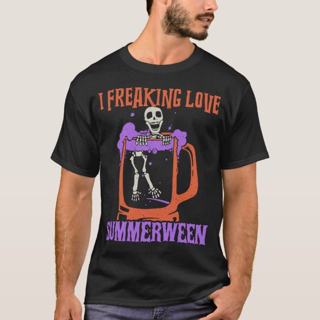 Camiseta I Freaking Love Summerween Funny Skeleton (Frente)