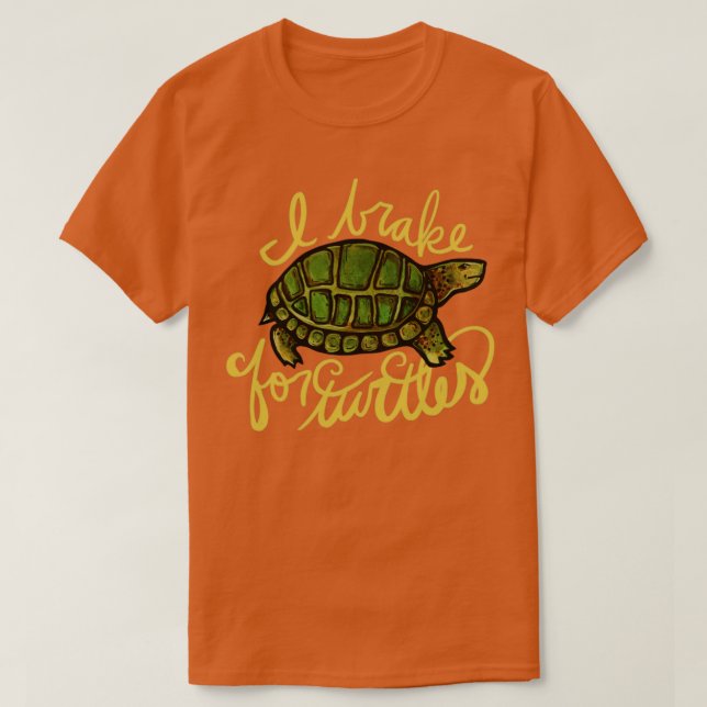 Camiseta I freio para tartarugas2 (Frente do Design)