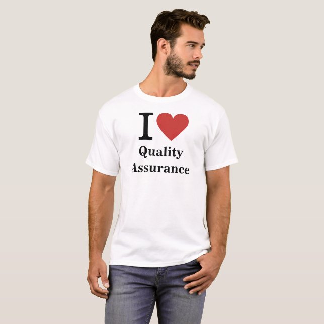 Camiseta I ❤️ Garantia de Qualidade para Funcionários PERSO (Frente Completa)