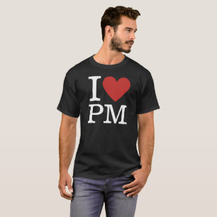 Camiseta I ❤️ Gerenciamento de Projeto PM para Homens PERSO