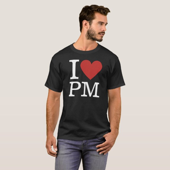 Camiseta I ❤️ Gerenciamento de Projeto PM para Homens PERSO (Frente Completa)