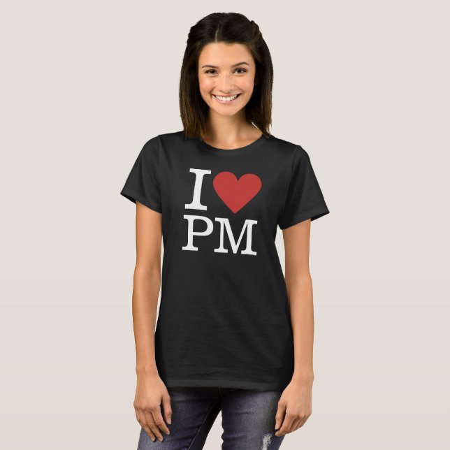 Camiseta I ❤️ Gestão de Projetos do PM para Trabalhadores M (Frente Completa)