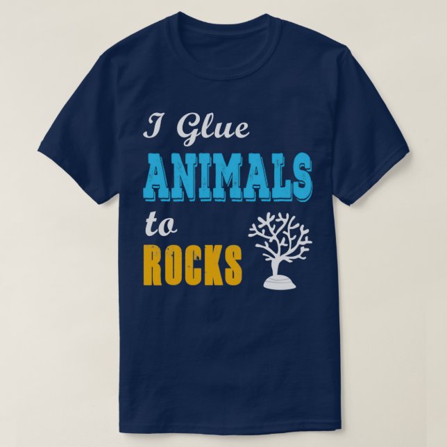 Camiseta I Glue Animal Rock for Reefers Salt water Aqua (Frente do Design)