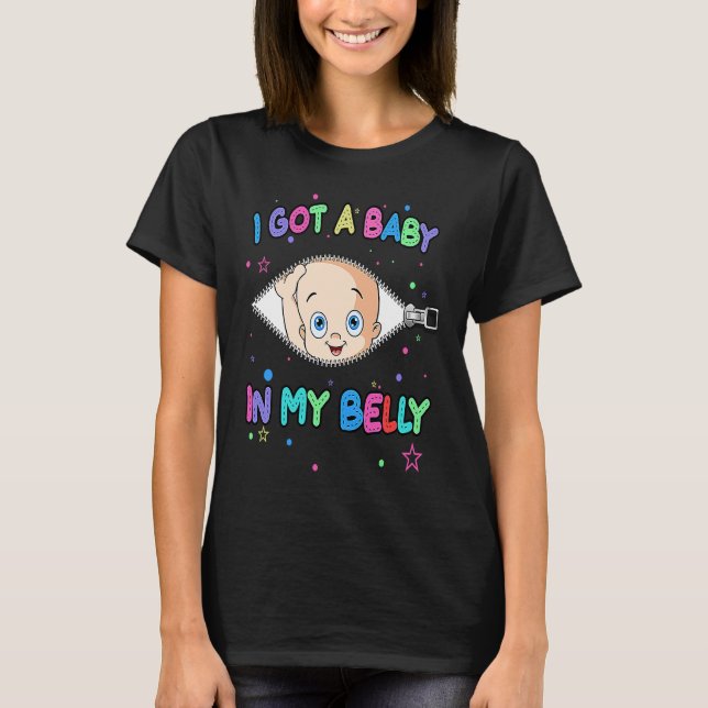 Camiseta I Got A Baby In My Belly  Women Tie Dye (Frente)