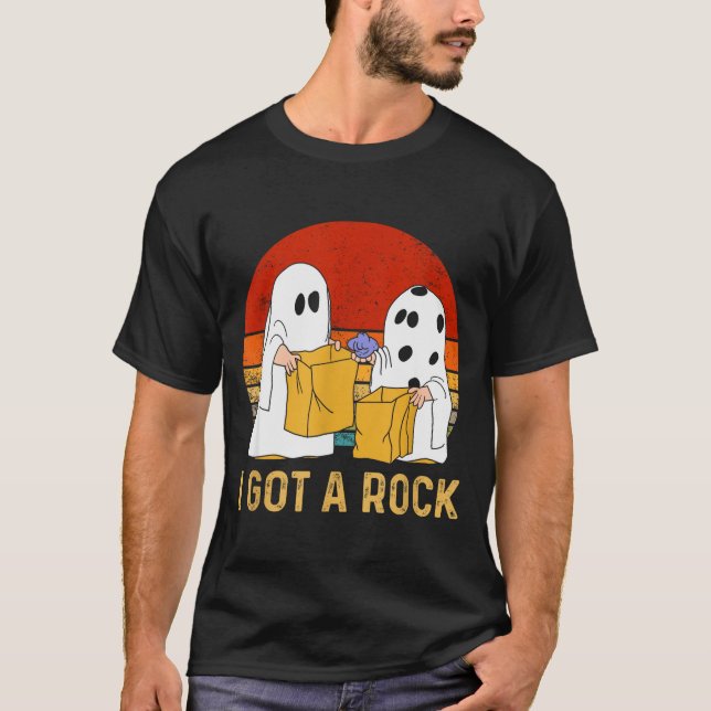 Camiseta I Got A Rock Shirt Halloween Trick Or Treat Ghost  (Frente)