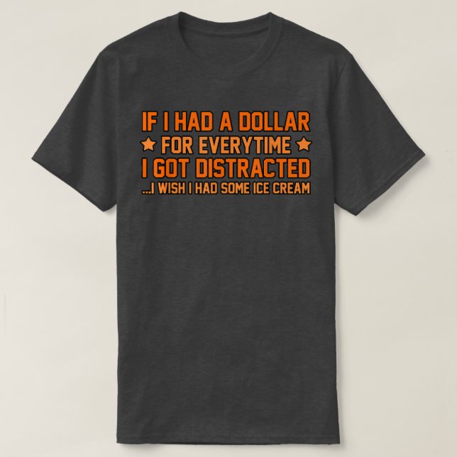 Camiseta I Got Distracted ADHD Awareness Orange Ribbon Grap (Frente do Design)