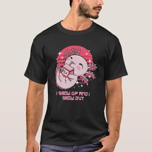 Camiseta I Grow Up and I Grow Out Axolotl Salamander Humor (Frente)