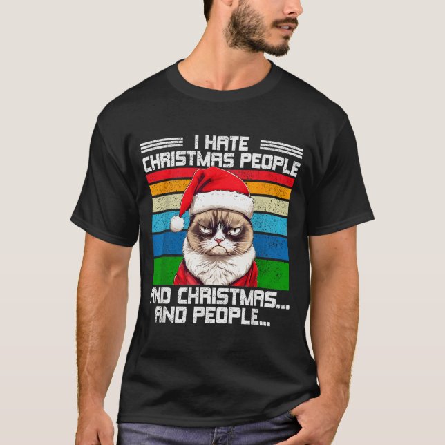 Camiseta I Hate Christmas Holidays Haters Black Uni-adults  (Frente)