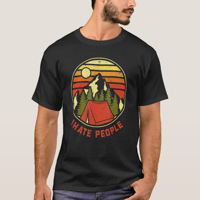 Camiseta I Hate People Vintage  Camping (Frente)