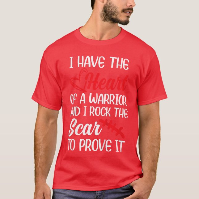 Camiseta I Have Heart of Warriors I Rockhe Scar CHD Awarene (Frente)