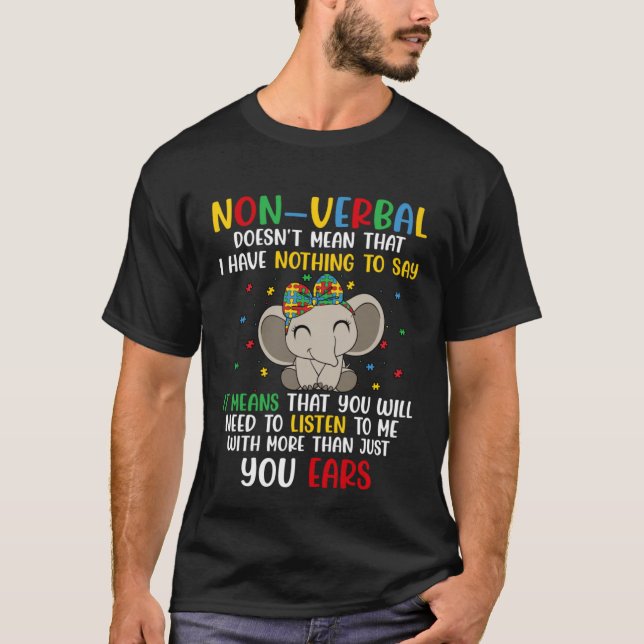 Camiseta I Have Non Verbal Autism Awareness Puzzle (Frente)