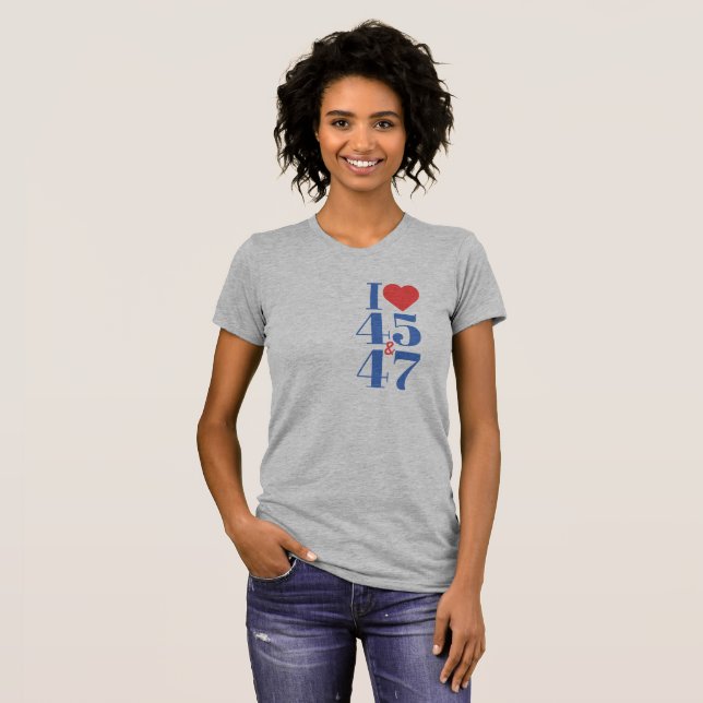 Camiseta I Heart 45 & 47 T-Shirt Assimétrico (Frente Completa)