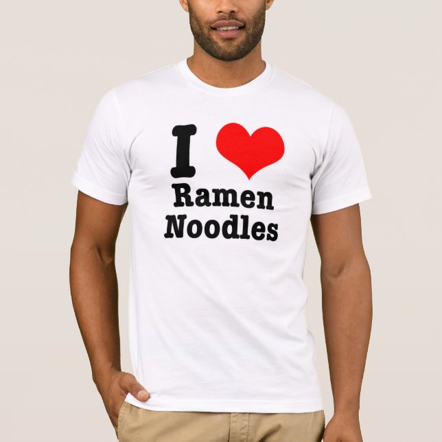 Camiseta I HEART (AMOR) ramen noodles (Frente)