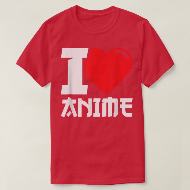 Camiseta I Heart Anime - I Love Anime T-Shirt (Frente do Design)