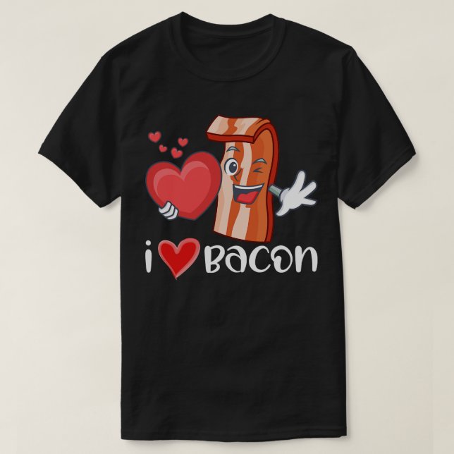 Camiseta I Heart Bacon (Frente do Design)