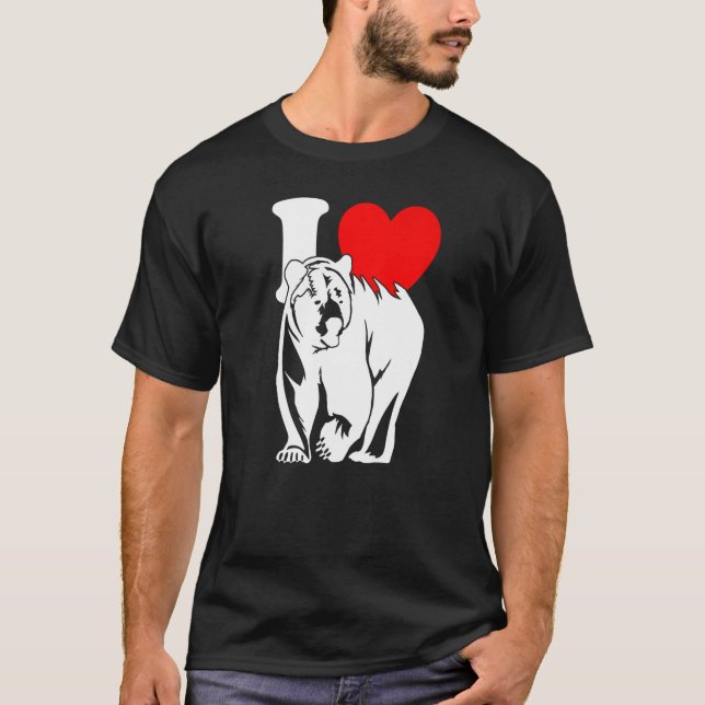 Camiseta I Heart Bears  Cute I Love Bears Grizzly Bear (Frente)