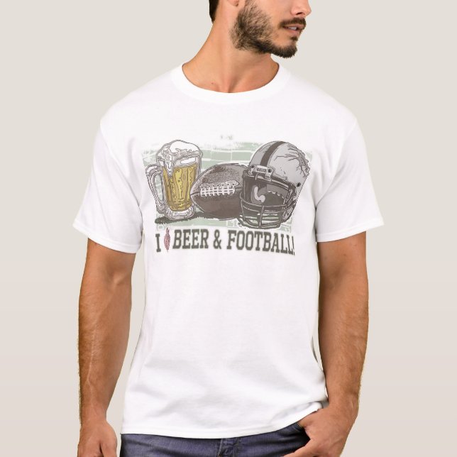 Camiseta I Heart Beer and Football (Frente)