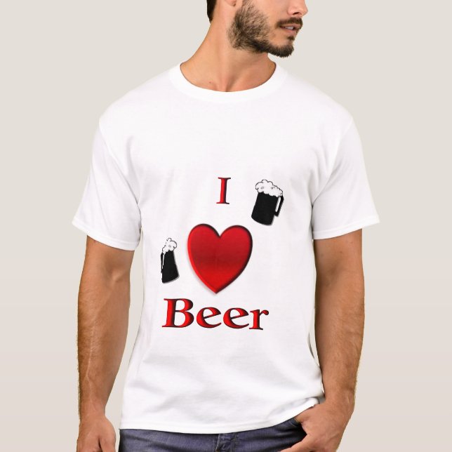 Camiseta I Heart Beer Frothy Mugs (Frente)