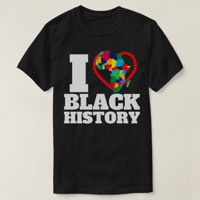Camiseta I Heart Black History 18 (Frente do Design)