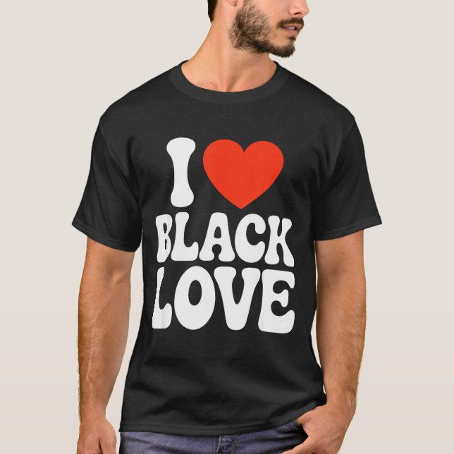 Camiseta I Heart Black Love Couple Matching Couples African (Frente)