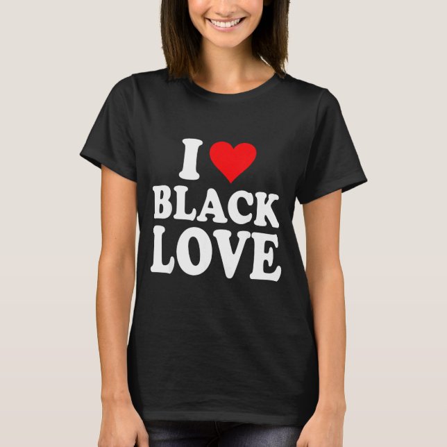 Camiseta I Heart Black Love Cute Matching Couples African A (Frente)