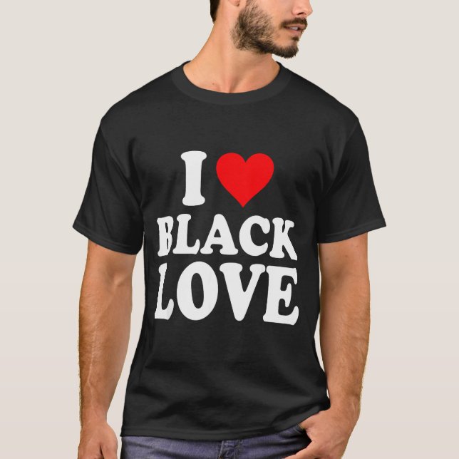 Camiseta I Heart Black Love Cute Matching Couples African A (Frente)