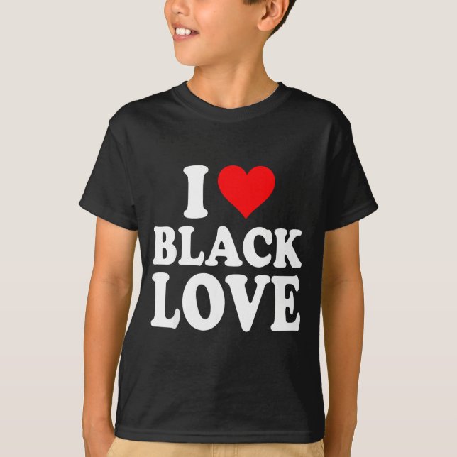 Camiseta I Heart Black Love Cute Matching Couples African A (Frente)