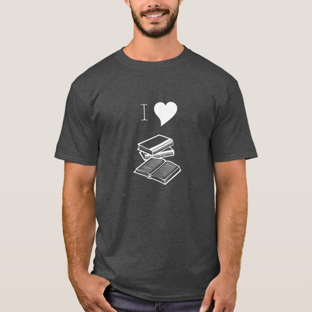 Camiseta I Heart Books Reader Librarian Gift T-Shirt (Frente)