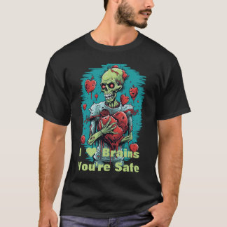 Camiseta "I Heart Brains" Você é o Zombie T-Shirt seguro