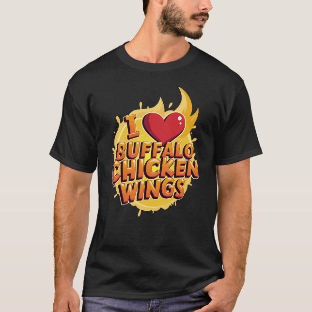 Camiseta I Heart Buffalo Chicken Wings (Frente)