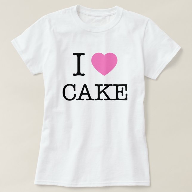 Camiseta I Heart Cake (Frente do Design)