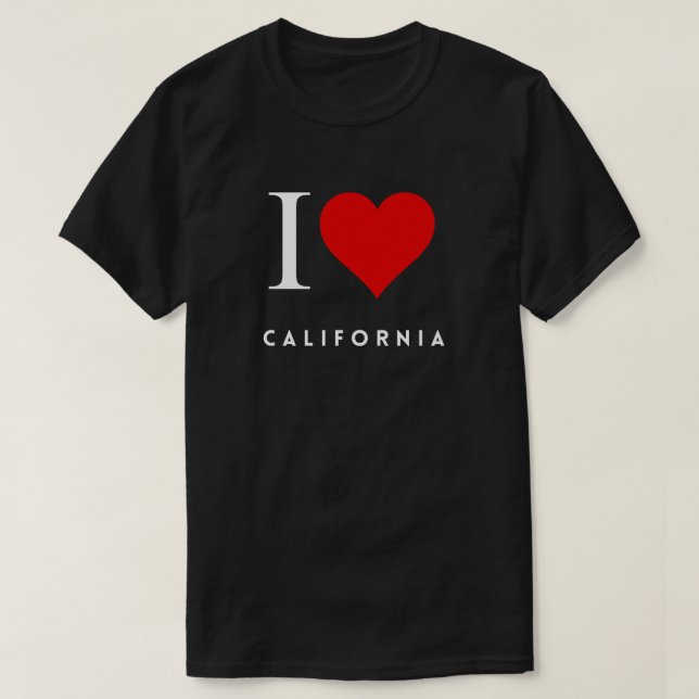 Camiseta I Heart California blk Mens (Frente do Design)