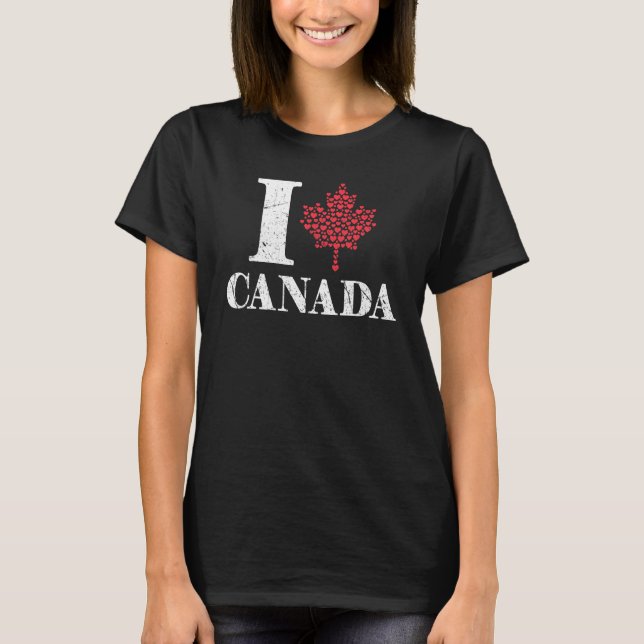 Camiseta I Heart Canada Day Maple Leaf Proud Canadian Love (Frente)