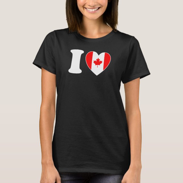 Camiseta I Heart Canada  Fun Canadian Flag Canada Day (Frente)