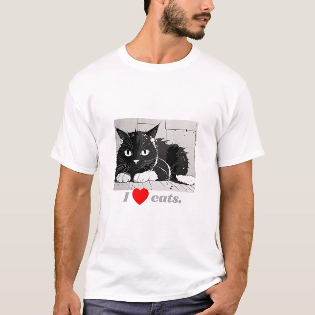 Camiseta I Heart Cat (Frente)