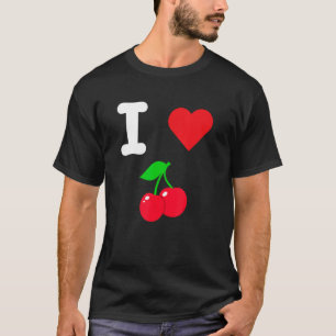 Camiseta I Heart Cherry Sweet Red Frutas Saudáveis