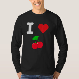 Camiseta I Heart Cherry Sweet Red Frutas Saudáveis